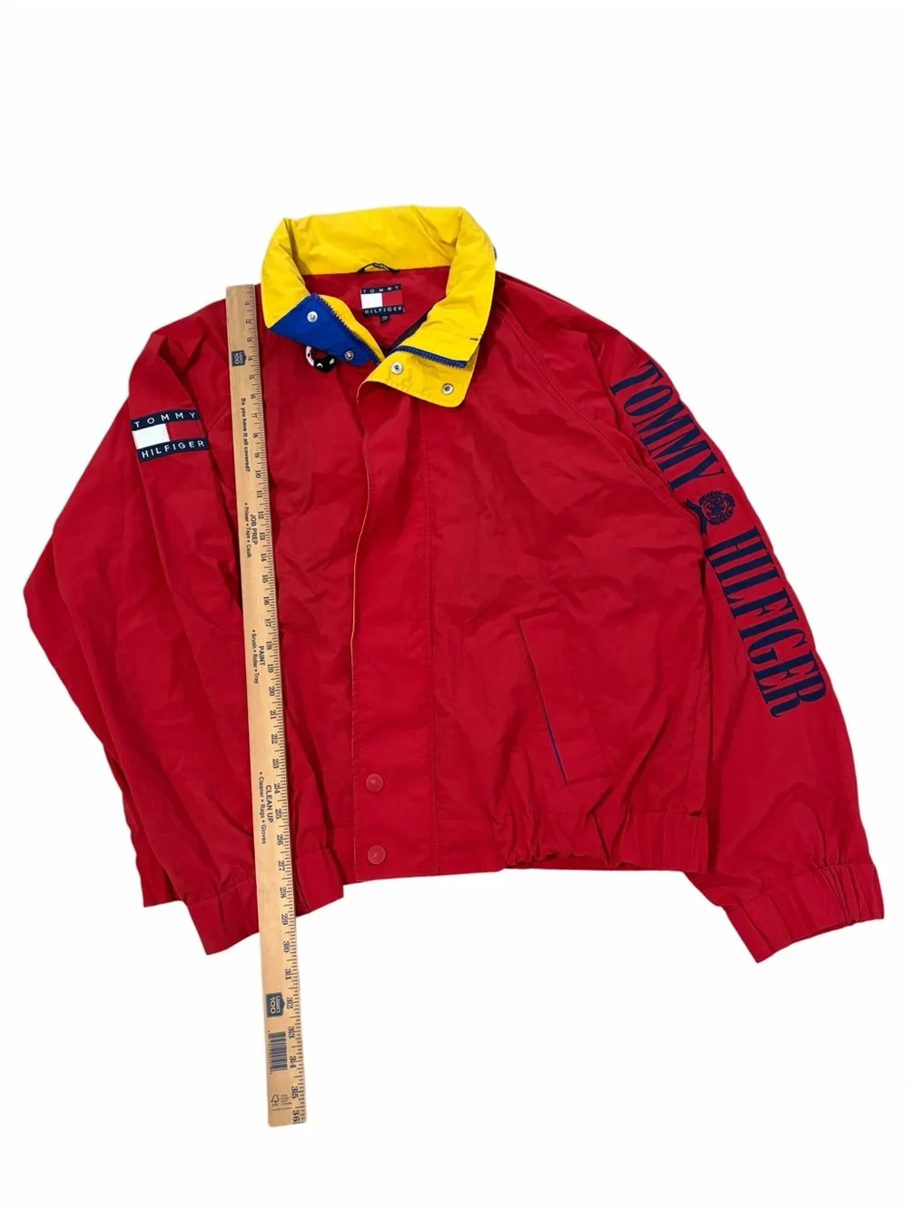 VTG Tommy Hilfiger Nylon Windbreaker Sailing Jacket Mens 2XL Red 90s Spell Out